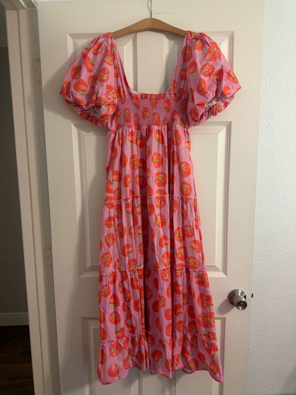 Show Me Your Mumu Spicy Tomato Midi Dress Puff Sleeve Size XL - Limited Edition - Picture 7 of 9